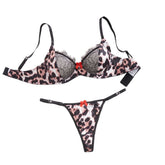 Western Erotic Leopard Print Lace Splicing Bras Seductive Underwearss Seductive Clothing Lingerie Set