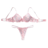 Western Mesh Floral Embroidery Pure See Through Bra Pantiess Erotic Seductive Underwear Lingerie Set