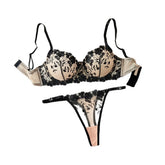 Western Mesh Vine Embroidery Bras Erotic Seductive Underwear Wholesales Seductive Lingerie Set