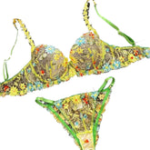 Western Floral Embroidery Slim Fit See Through Bras Erotic Seductive Underwear Clothings Lingerie Set