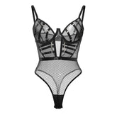 Western Mesh Lace Backless See Through Body Suits