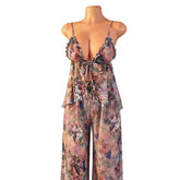 Western Mesh See Through Floral Printed