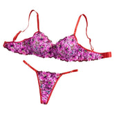 Western Vintage Multicolor Lace Printed Bras Erotic Seductive Underwear Clothings Seductive Lingerie Set