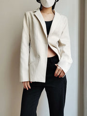 Casual Loose Long Sleeves Sequined Tasseled Hollow Shiny Notched Collar Outerwear Blazer