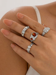 Geometric Rhine Stones Rings Accessories