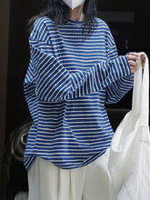 Striped Long Sleeves Round-neck T-Shirts Tops