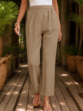 Elasticity Pleated Solid Color High Waisted Loose Trousers Pants