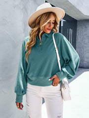 Simple Long Sleeves Loose Buttoned Solid Color Lapel Collar Hoodies&Sweatshirt Tops