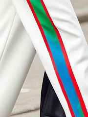 Contrast Color Pockets Striped Column Trousers Casual Pants Bottoms
