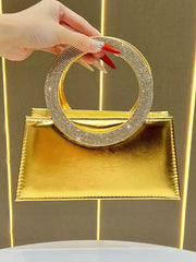 Chains Rhine Stones Split-Joint Handbags Evening Bags & Clutches