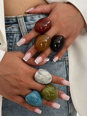 Geometric Shiny Irregularity Rings Accessories