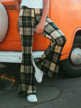 Plaid Flared Pants Trousers Pants
