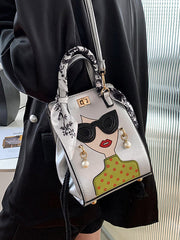 Figure Printed Split-Joint Handbags Crossbody Bags Bags
