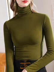 Original 7 Colors High-Neck Long Sleeves T-Shirt Top