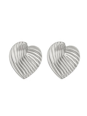 Heart Shape Solid Color Drop Earrings