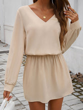 Elasticity Pleated Solid Color A-Line High Waisted V-Neck Mini Dresses