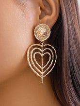 Geometric Heart Shape Hollow Solid Color Normcore Drop Earrings