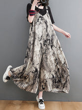 Vintage Printed Loose Wide Leg Overalls