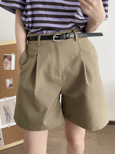 Pleated Split-Joint High Waisted Loose Shorts