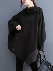 Original Loose Irregular Zipper Long Sleeves Sweatshirt