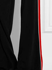 Contrast Color Printed High Waisted Loose Trousers Pants