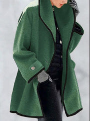 Buttoned Long Sleeves Stand Collar Outerwear Coats