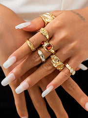 Geometric Rhine Stones Rings Accessories
