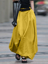 Vintage Solid Color Side Pocket Zipper A-Line Skirt