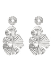 Flower Shape Solid Color Drop Earrings