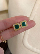 Vintage Elegant Pearl Square Earrings