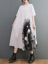 Original Loose Polka-Dot Pleated Midi Dress