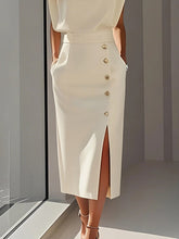 High Waisted Loose Split-Front Split-Joint Skirts