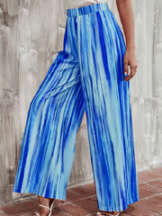 Elasticity Striped Loose Plus Size Trousers Pants