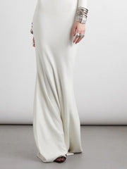 Long Sleeves Skinny Solid Color High Neck Maxi Dresses