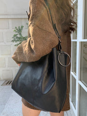 Urban Solid Color PU Shoulder Bag