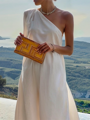 Solid Color Loose Sleeveless One-Shoulder Jumpsuits