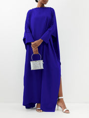 Long Sleeves Solid Color Split-Side One-Shoulder Evening Dresses Maxi Dresses