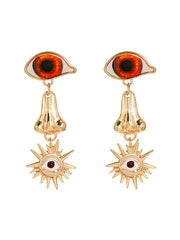 Contrast Color Eye Shape Geometric Drop Earrings Earrings Accessories