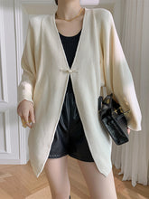 Long Sleeves Loose Solid Color Knitted Cardigan Tops