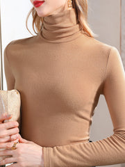 Original 7 Colors High-Neck Long Sleeves T-Shirt Top