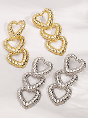 Heart Shape Hollow Normcore Drop Earrings