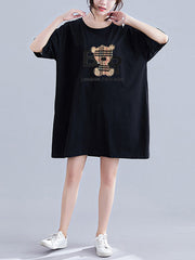 Urban Loose Split-Joint Half Sleeve Dress