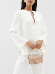 Wrap Pockets Solid Color Round-Neck Shirts Tops&Pants Two Pieces Set