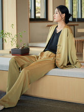 Vintage Wide Leg Solid Color Two Pieces Set