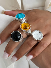 Geometric Rhine Stones Rings Accessories