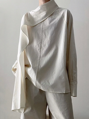 Long Sleeves Loose Solid Color Sweatshirt Tops