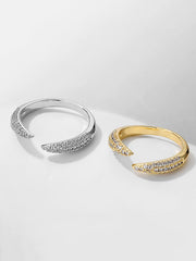 Simple Casual Zircon Adjustable Ring