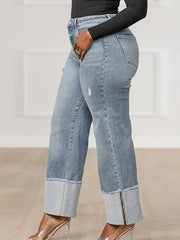 Split-Joint High Waisted Jean Pants Bottoms