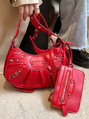 Rivet Zipper Crossbody Bags