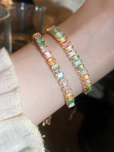 Adjustable Contrast Color Geometric Rhine Stones Bracelet Accessories